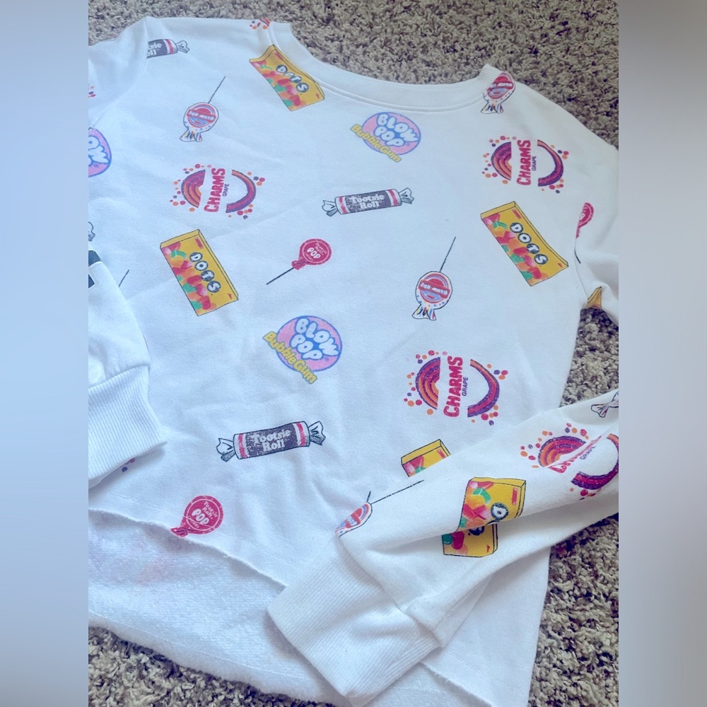 Justice sweatshirt size 10 with candy on it